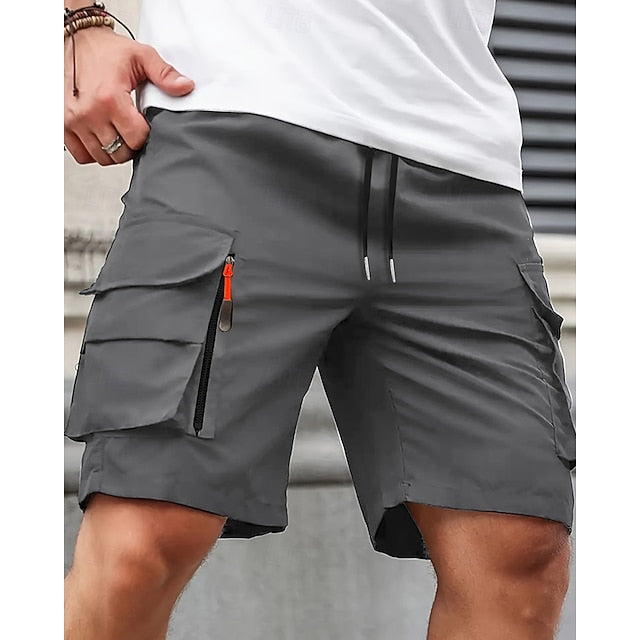 Men‘s Summer Cargo Shorts | Elastic Waist | Multi-Pocket | Knee Length