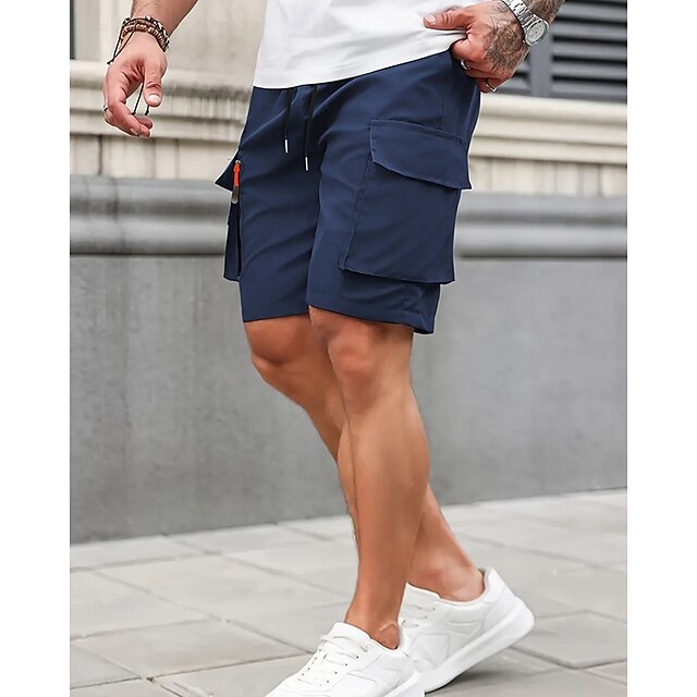 Men‘s Summer Cargo Shorts | Elastic Waist | Multi-Pocket | Knee Length