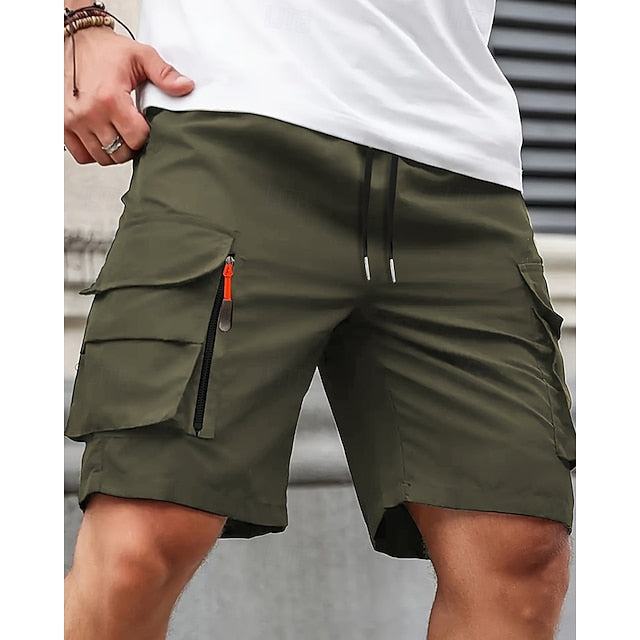 Men‘s Summer Cargo Shorts | Elastic Waist | Multi-Pocket | Knee Length