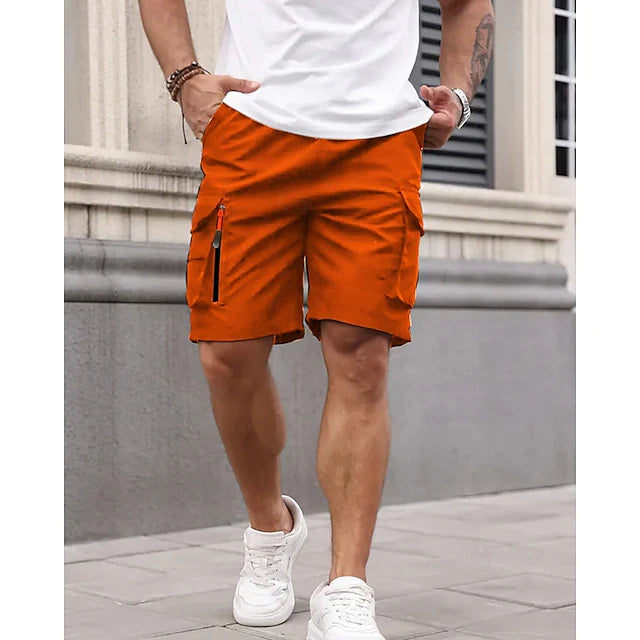Men‘s Summer Cargo Shorts | Elastic Waist | Multi-Pocket | Knee Length