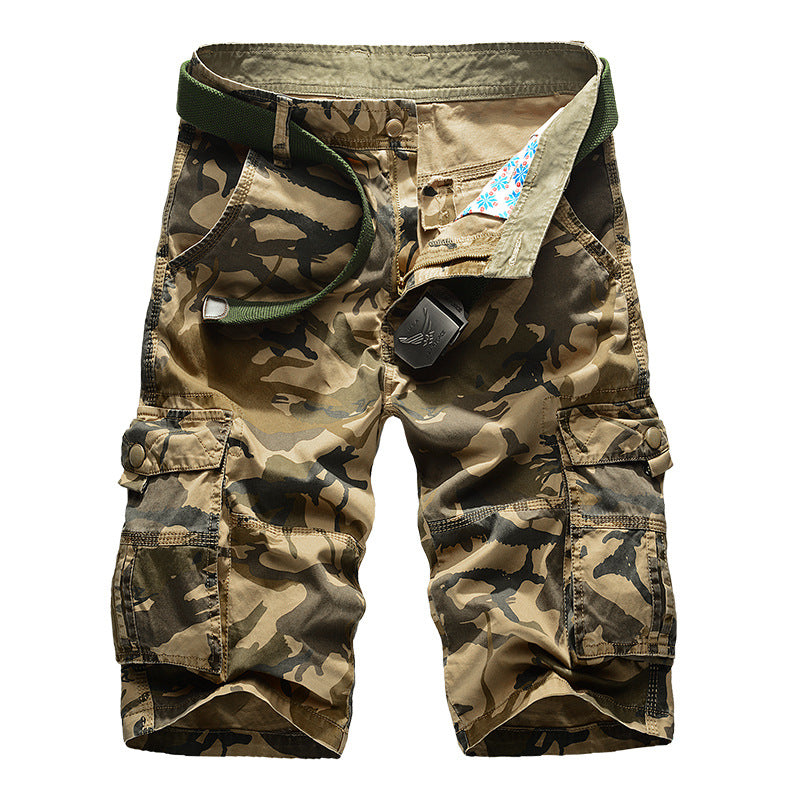 Crestsport Casual Cotton Camo Multi-pocket Men Shorts