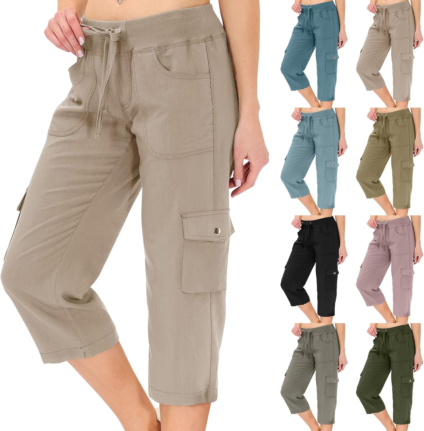 Women's Summer Hiking  Drawstring Lightweight Cargo Pants
