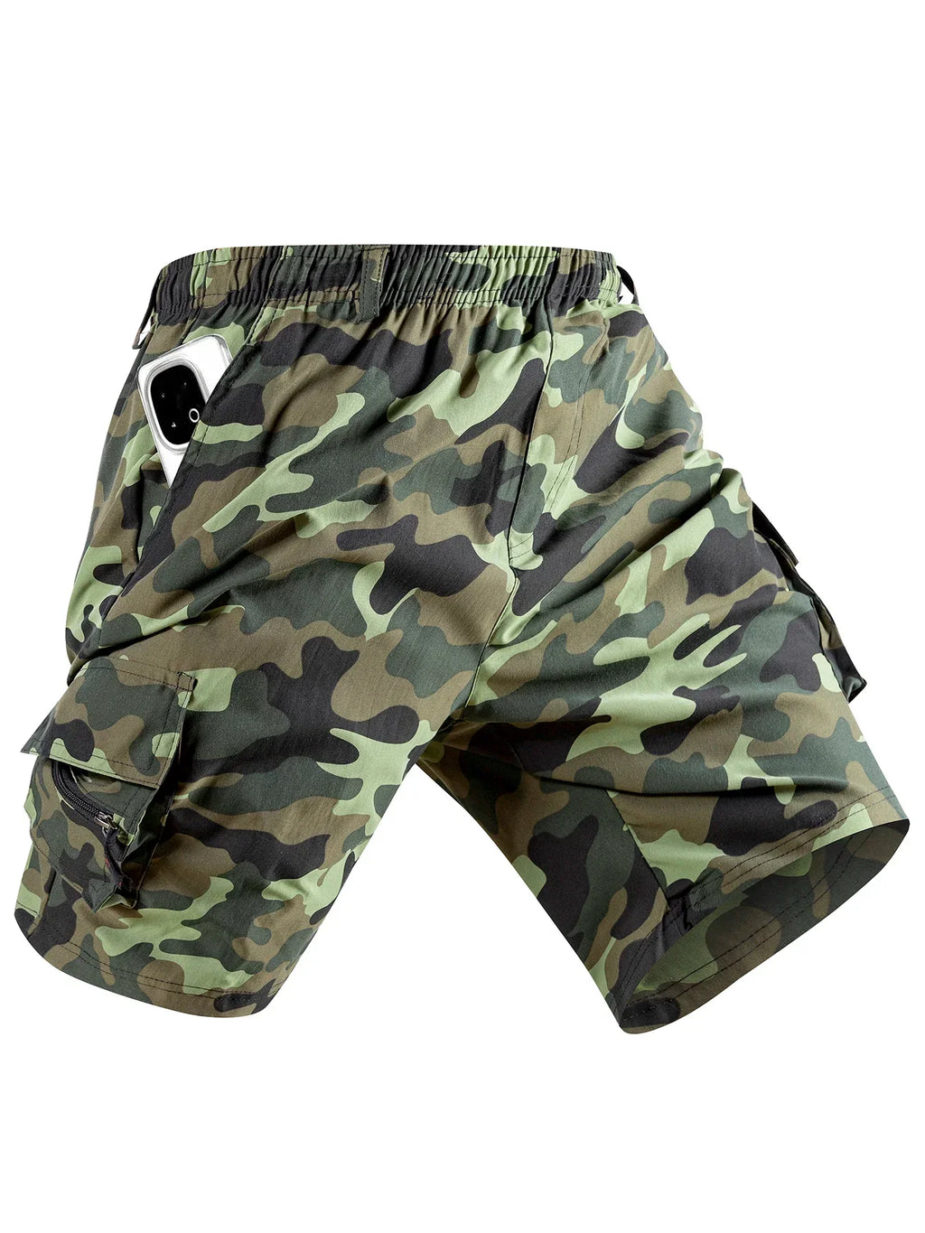 Men's Multi-Pocket Camouflage Cargo Shorts