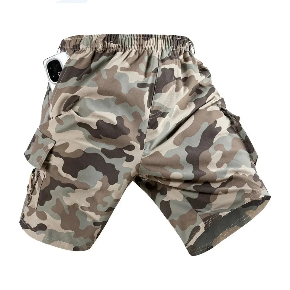 Men's Multi-Pocket Camouflage Cargo Shorts
