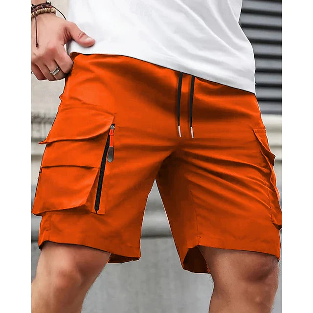 Men‘s Summer Cargo Shorts | Elastic Waist | Multi-Pocket | Knee Length